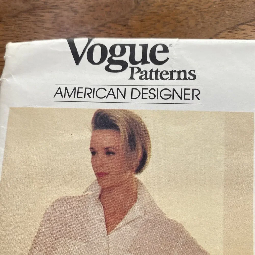 Vtg Vogue Sewing Pattern 1320 American Designer Shirtdress Calvin Klein Size 10
